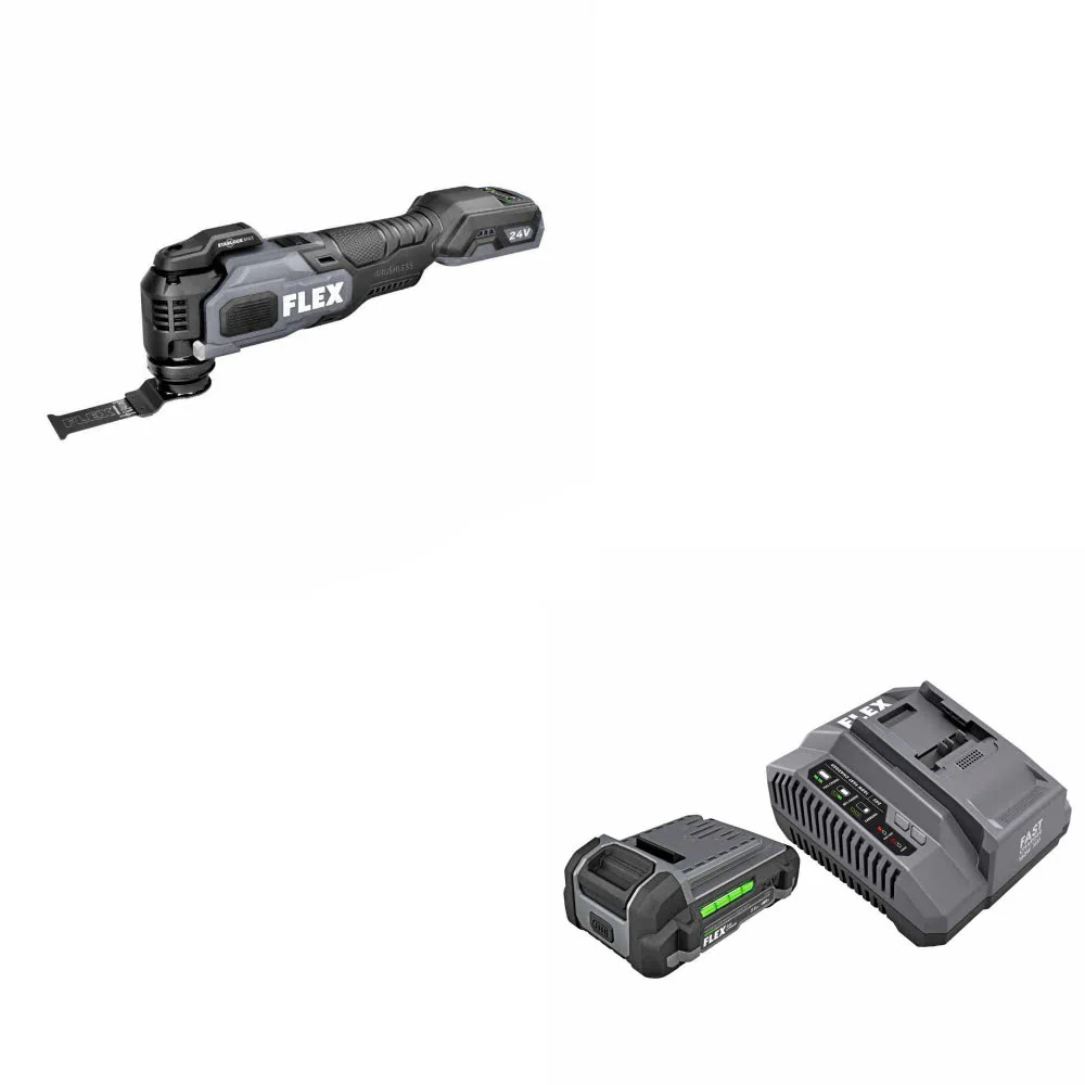 Flex FX4111-Z Oscillating Multi-Tool, Bare W/ FREE FX0411-1A 2.5Ah Starter Kit - Mactool Shop