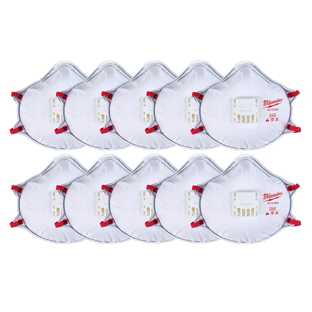Milwaukee 48-73-4004 10pk N95 Valved Respirator with Gasket - Mactool Shop