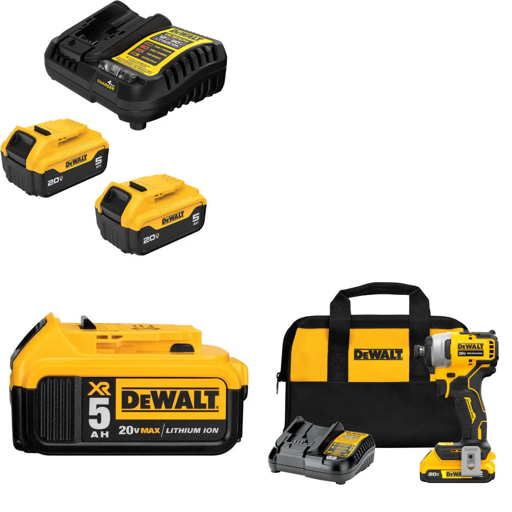 DeWalt DCB205-2C 20V Starter Kit W/ DCB205 20V Battery Pack & Impact Driver Kit - Mactool Shop