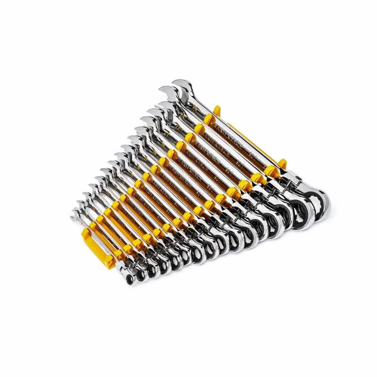 GearWrench 86728 16 Pc. 90-Tooth 12 Point Flex Head Ratcheting Combination Metric Wrench Set - Mactool Shop