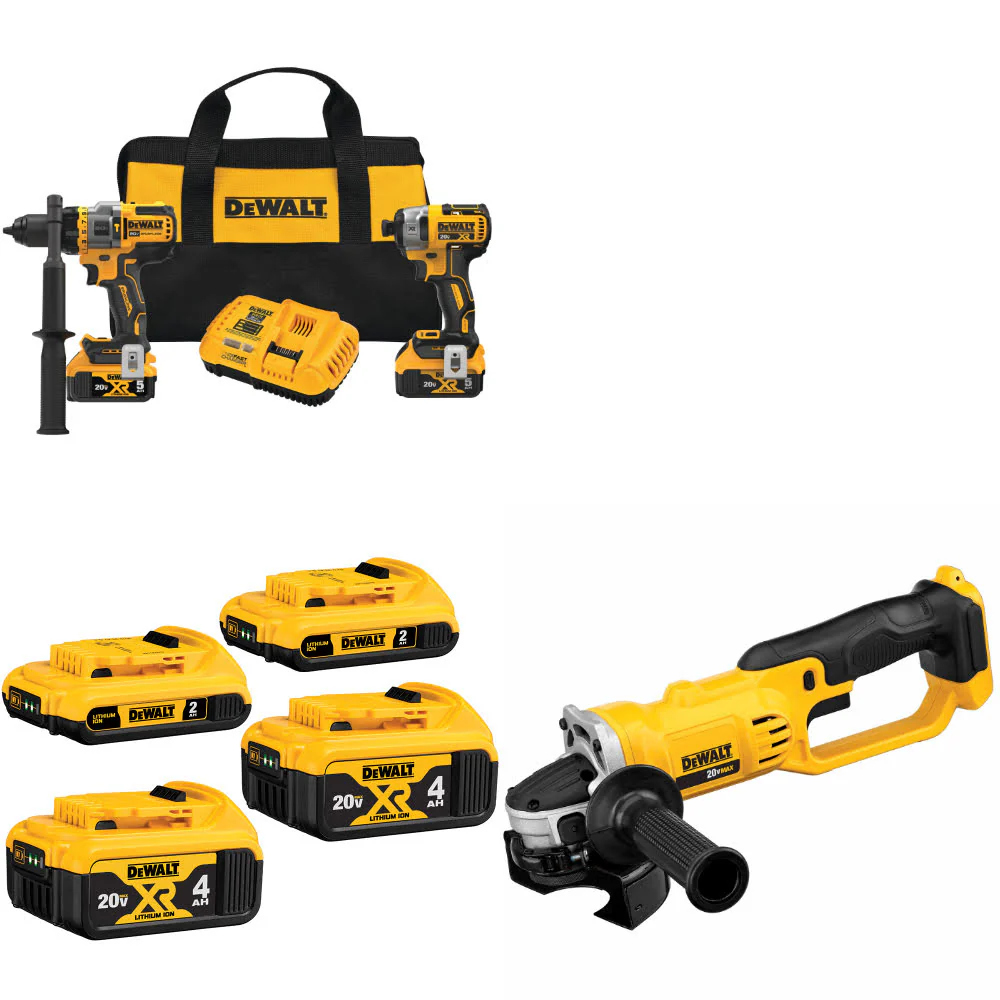 DeWalt DCK2100P2 20V MAX 2-Tool Combo Kit W/ 20V Battery-4Pk & FREE Cut-Off Tool - Mactool Shop