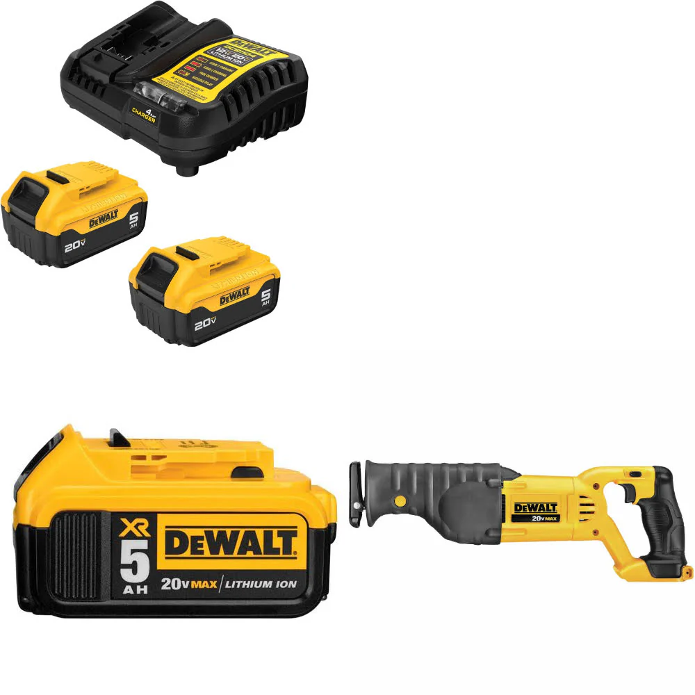 DeWalt DCB205-2C 20V Max Starter Kit W/ DCB205 20V Battery Pack & Recip Saw - Mactool Shop