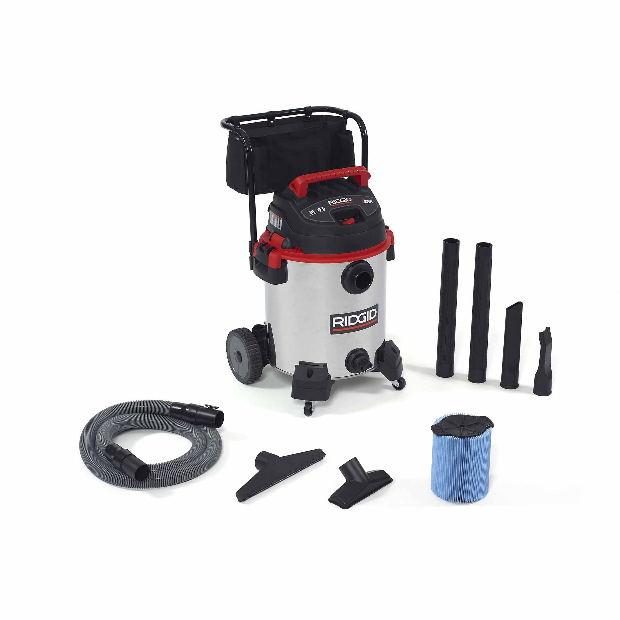 RIDGID 50353 1610RV 16 Gal Red Stainless Steel Wet/Dry Vac - Mactool Shop