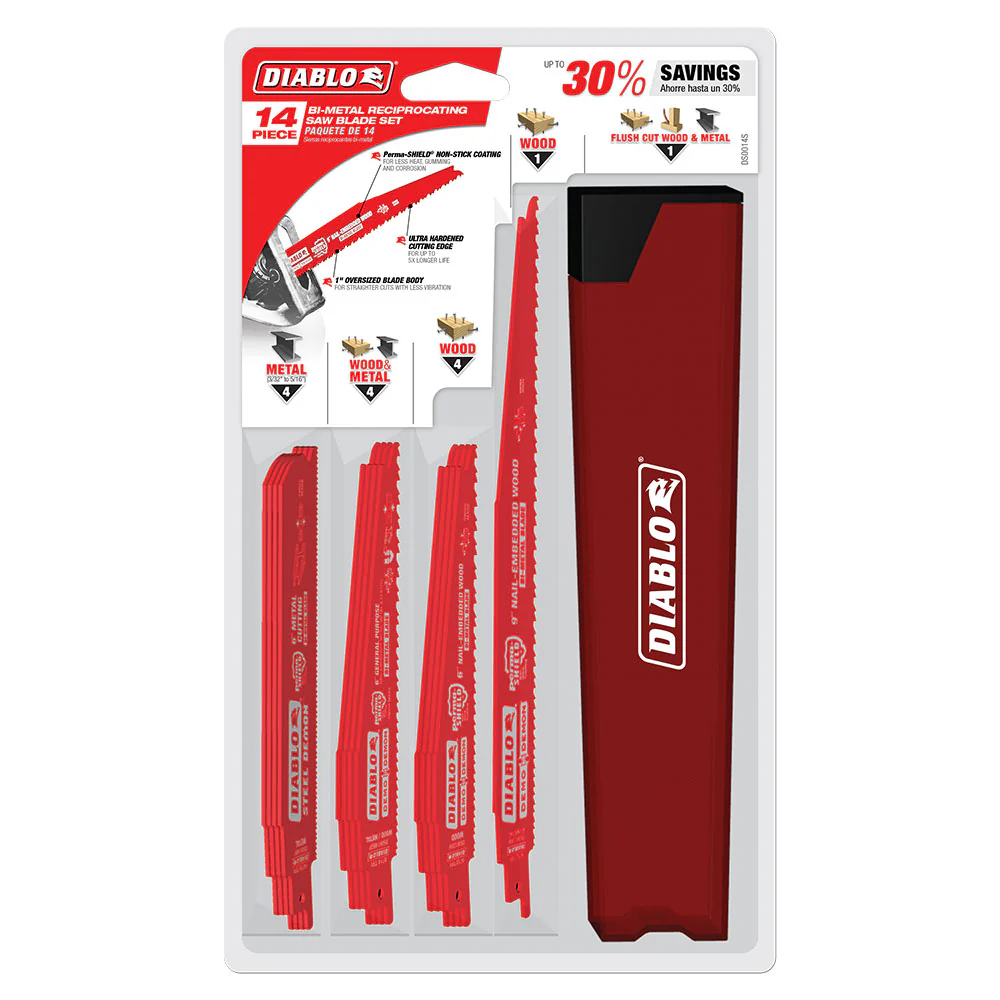 Diablo DS0014S 14 Piece Nail-Embedded Wood and Metal Demolition Recip Set - Mactool Shop