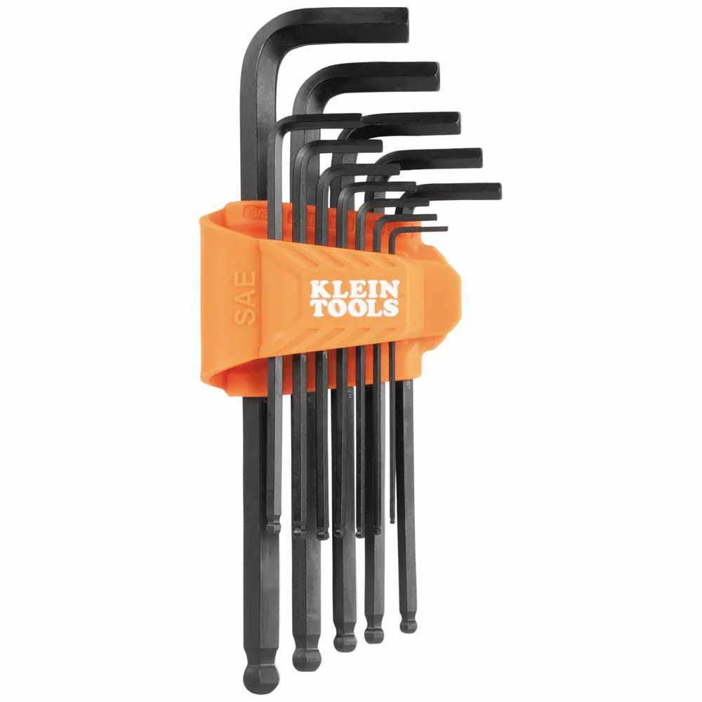 Klein BLS12 L-Style Ball-End Hex Key Wrench Set, SAE, 12-Piece - Mactool Shop