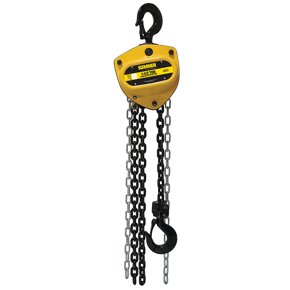 Sumner PCB150C20WO 1-1/2T Chain Hoist 20' Lift and Overload Protection - Mactool Shop