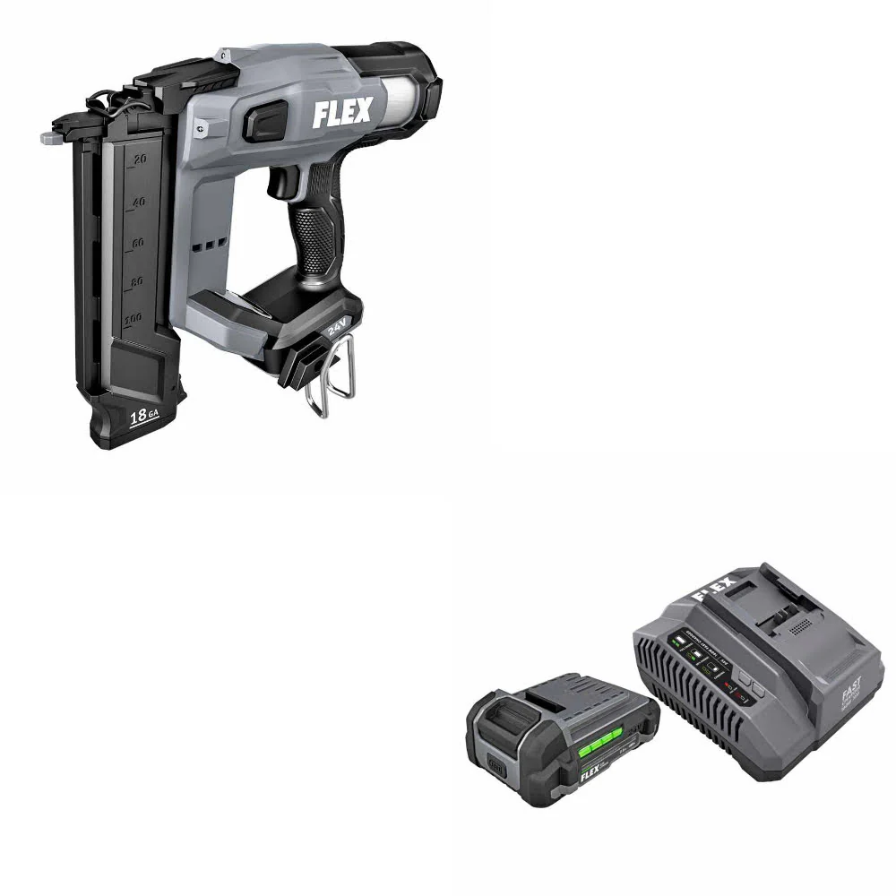 Flex FX4331-Z 18Ga Brad Nailer, Bare W/ FREE FX0411-1A 2.5Ah Lithium Starter Kit - Mactool Shop