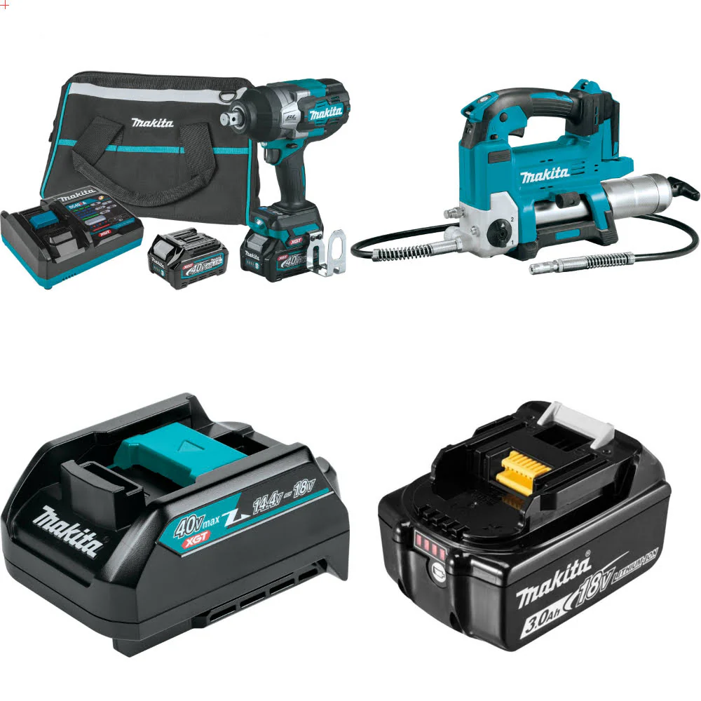 Makita GWT01D 40V max XGT Impact Wrench Kit W/ FREE Gun, Adapters & 3Ah Battery - Mactool Shop