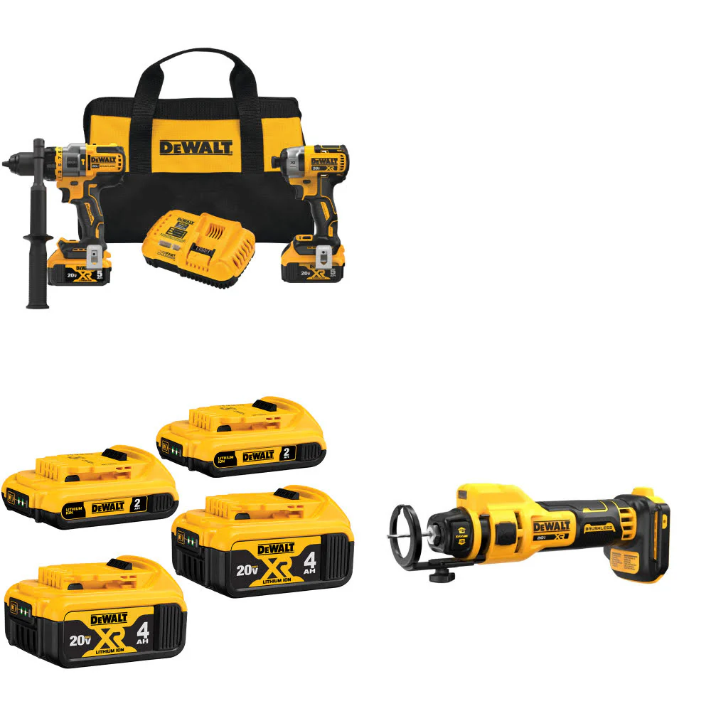 DeWalt DCK2100P2 20V Max 2-Tool Combo Kit W/ 20V Battery-4Pk & FREE Cut-Out Tool - Mactool Shop