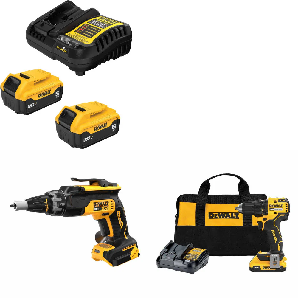 DeWalt DCB205-2C 20V Max Starter Kit W/ DCF630B 20V Screwgun & Drill/Driver Kit - Mactool Shop