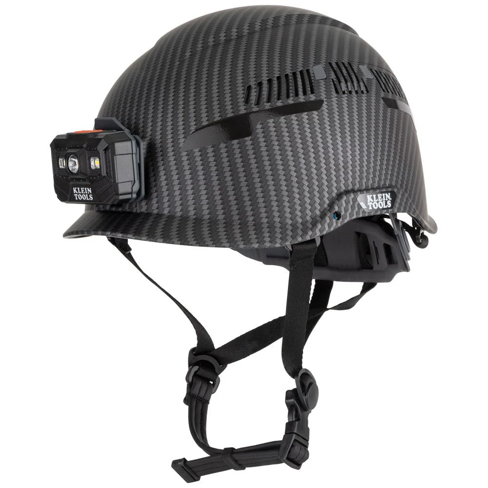 Klein 60517 Safety Helmet, Premium KARBN Pattern, Vented, Class C, Headlamp - Mactool Shop