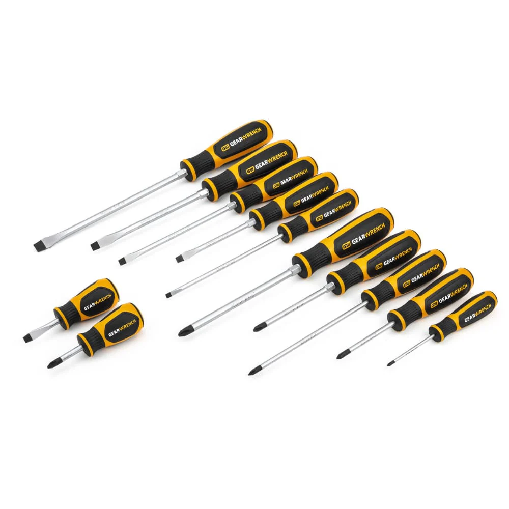 GearWrench 80051H 12 Pc. Phillips/Slotted Dual Material Screwdriver Set - Mactool Shop