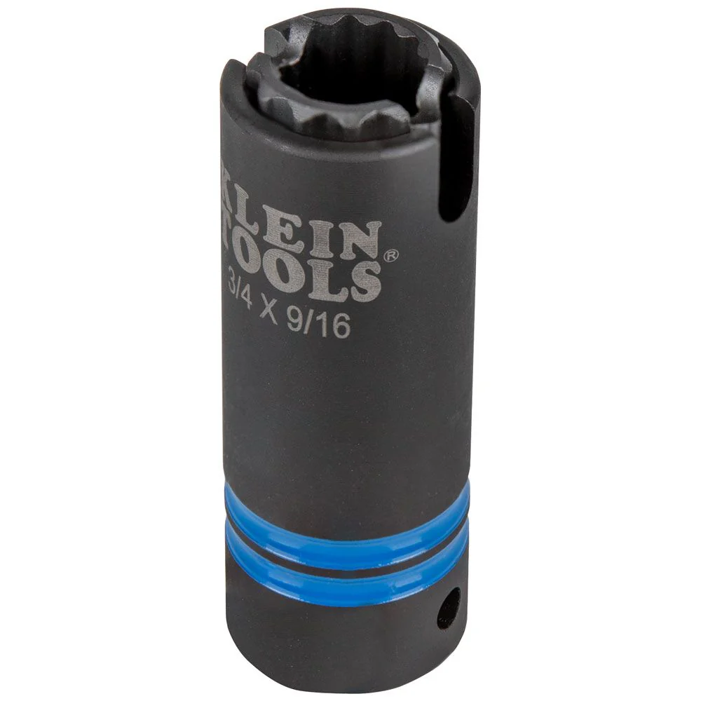 Klein 66031 3-in-1 Slotted Impact Socket, 12-Point, 3/4