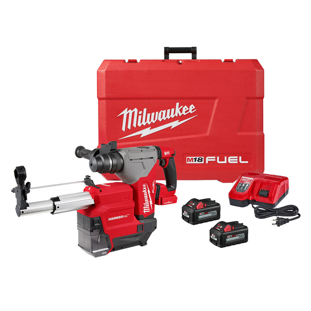Milwaukee 2915-22DE M18 FUEL 1-1/8” SDS Plus Rotary Hammer Kit With Dedicated Dust Extractor - (2) XC6.0 Battery Pack - Mactool Shop