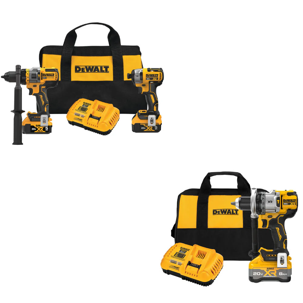 DeWalt DCK2100P2 20V MAX 2-Tool Combo Kit W/ DCD1007WW1 20V MAX XR Drill Kit - Mactool Shop