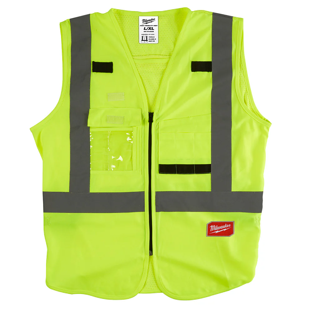 Milwaukee 48-73-5022 Class 2 - High Visibility Yellow Safety Vest - L/XL - Mactool Shop