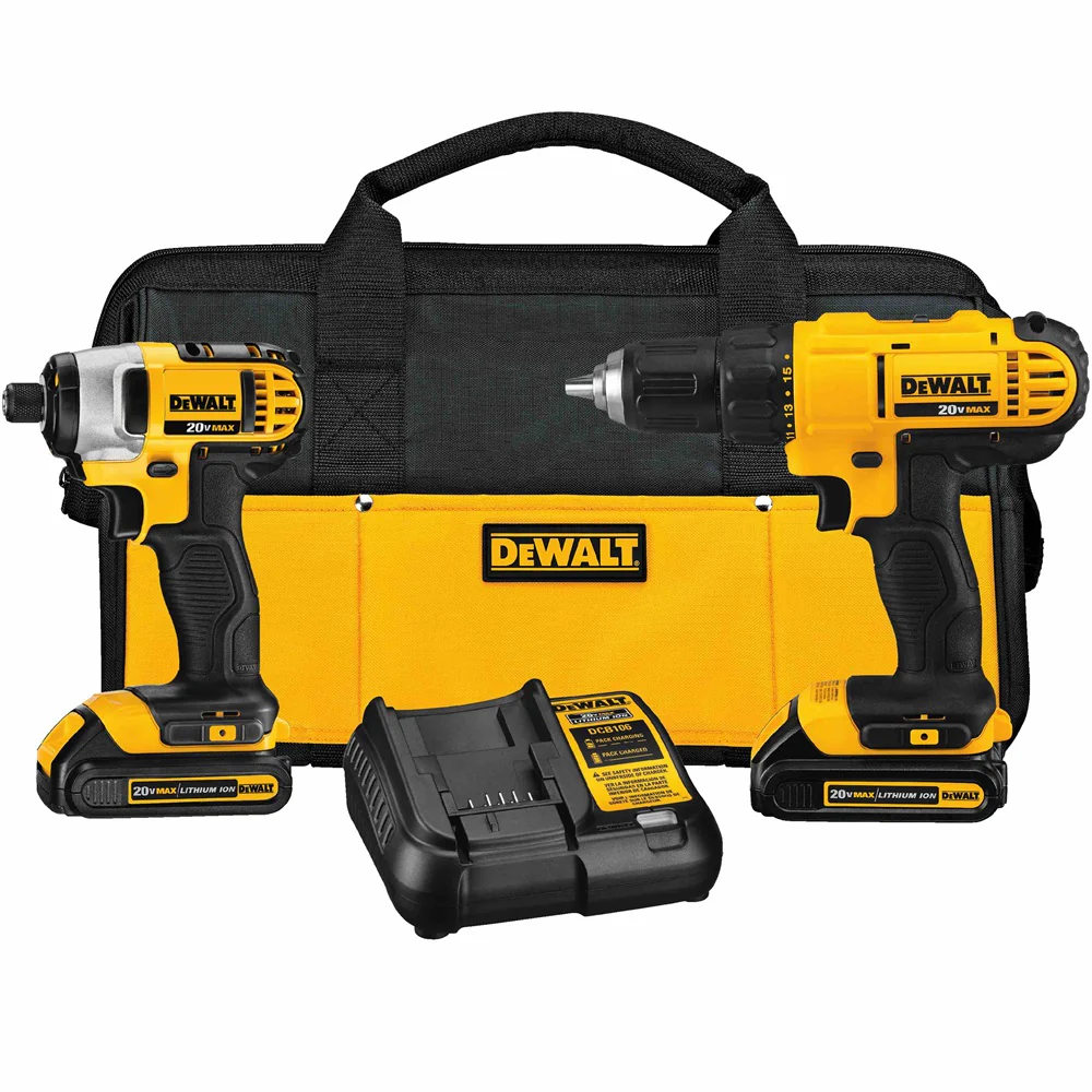 DeWalt DCK240C2 20V MAX Lithium Ion Drill Driver / Impact Driver Combo Kit (1.3 Ah) - Mactool Shop
