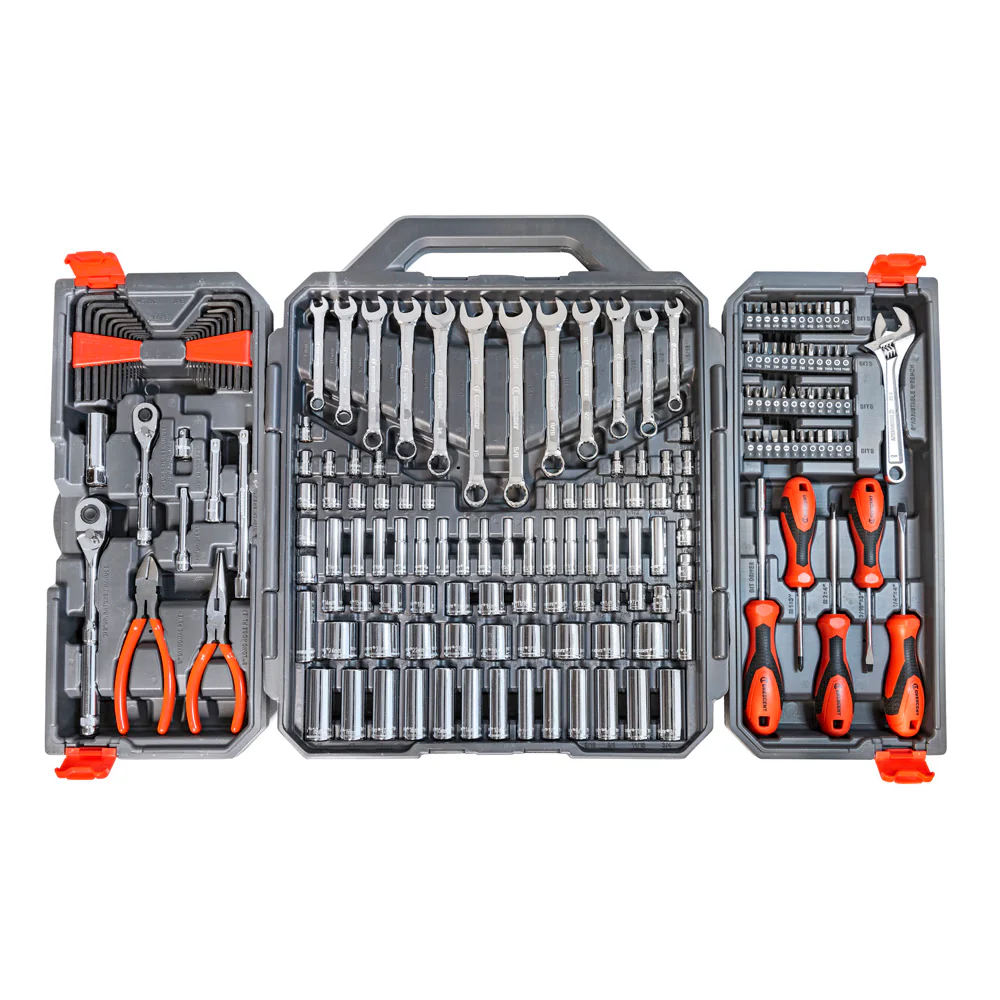Crescent CTK180 180 Pc 1/4 and 3/8 Dr 6 Pt SAE/Metric Professional Tool Set - Mactool Shop