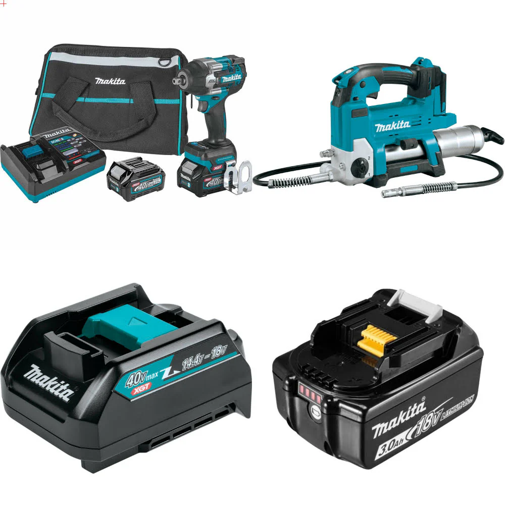 Makita GWT08D 40V max XGT Impact Wrench Kit W/ FREE Gun, Adapters & 3Ah Battery - Mactool Shop