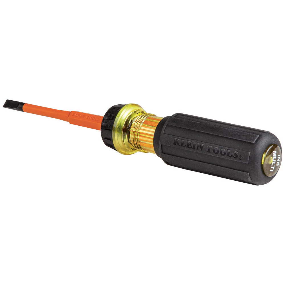 Klein 32293 2-in-1 Insulated Flip-Blade Screwdriver, #2 Ph, 1/4