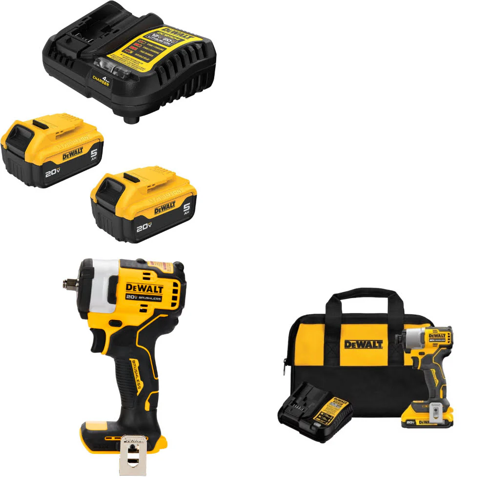 DeWalt DCB205-2C 20V Starter Kit W/ DCF913B Impact Wrench & Impact Driver Kit - Mactool Shop