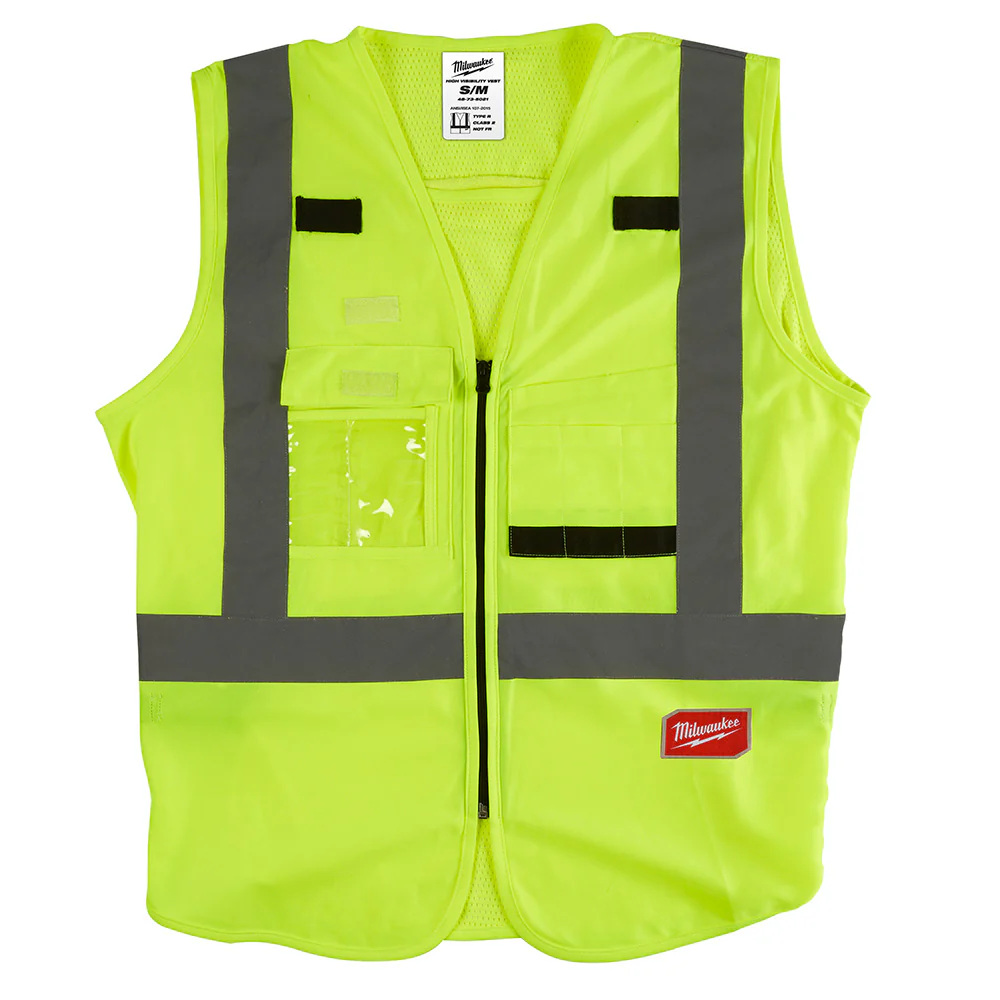 Milwaukee 48-73-5021 Class 2 - High Visibility Yellow Safety Vest - S/M - Mactool Shop