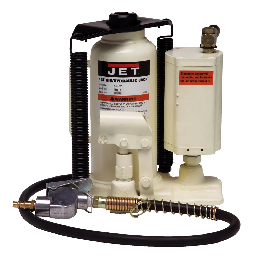 Jet JT9-456612 AHJ-12, 12-Ton Air / Hydraulic Bottle Jack - Mactool Shop