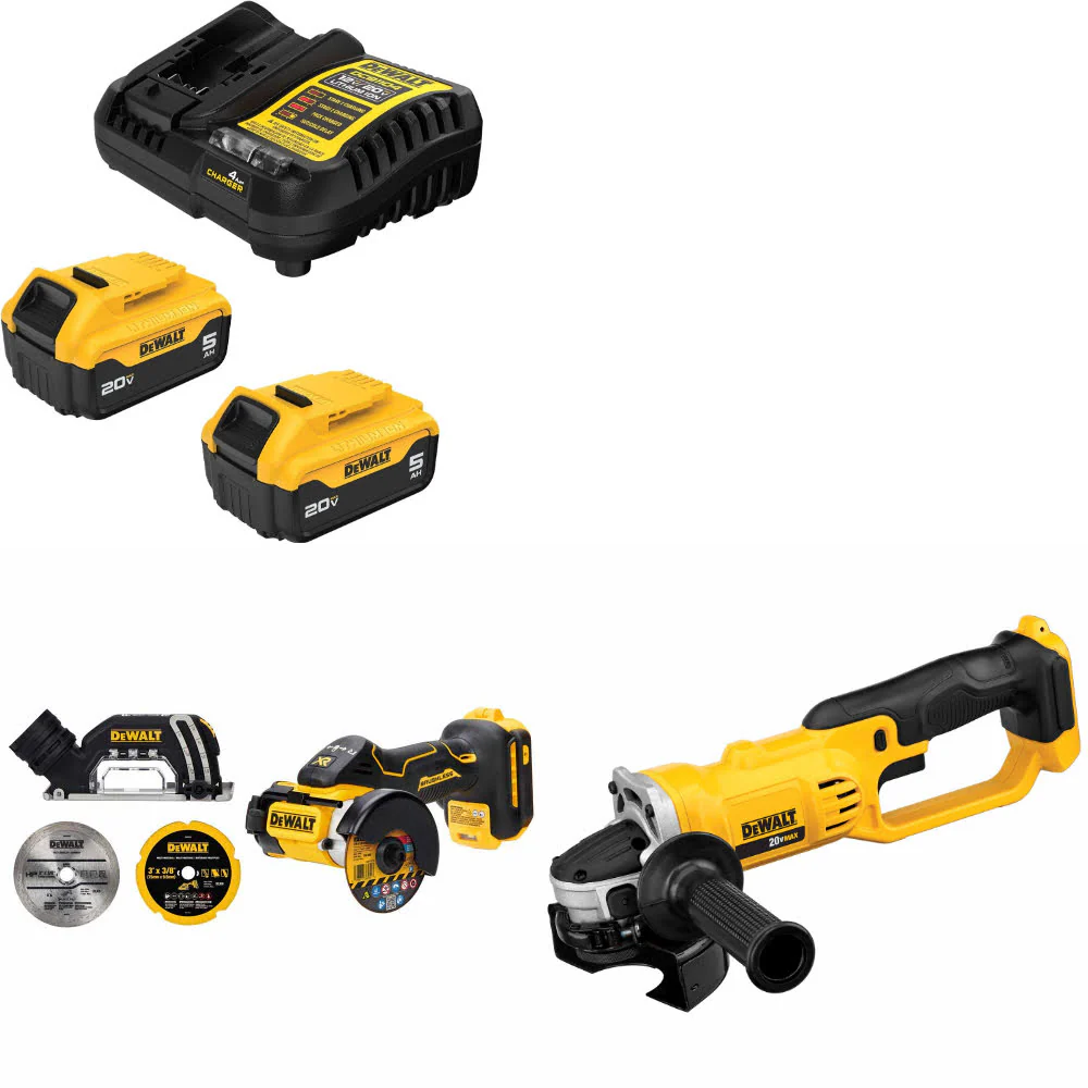 DeWalt DCB205-2C 20V Starter Kit W/ DCS438B Cut-Off Tool & EXTRA Cut-Off Tool - Mactool Shop