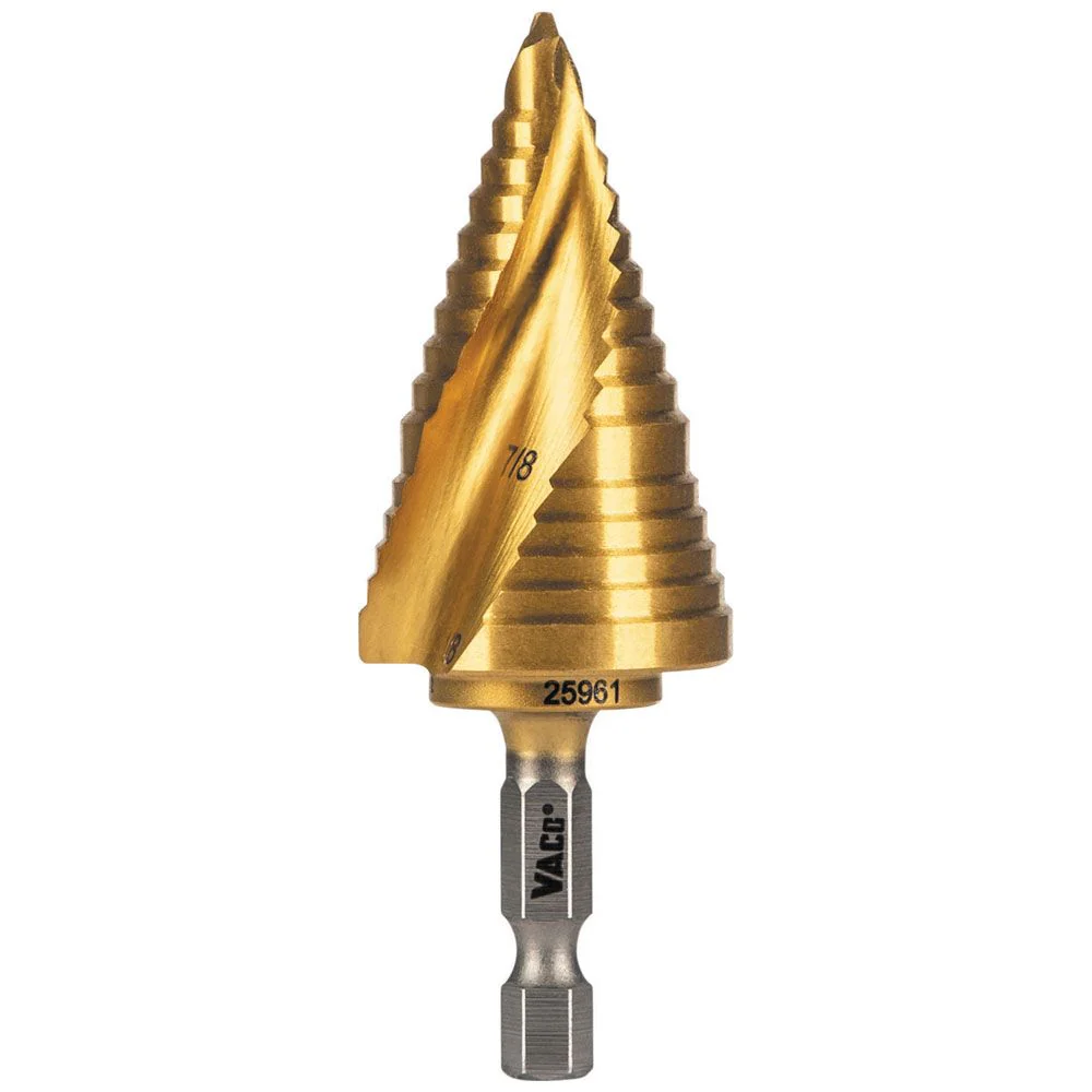 Klein 25961 Step Drill Bit, Spiral Double-Fluted, 7/8