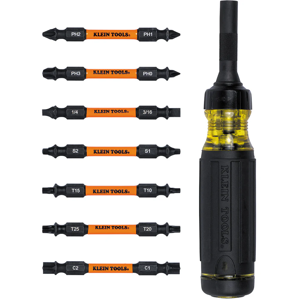 Klein 32315HD 15-in-1 Ratcheting Impact-Rated Multi-Bit Torsion Zone Screwdriver - Mactool Shop