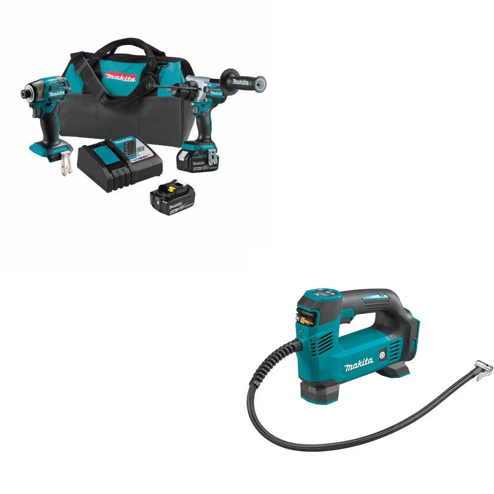 Makita XT297T 18V LXT Li-Ion 2 Pc. Combo Kit W/ FREE DMP180ZX 18V LXT Inflator - Mactool Shop