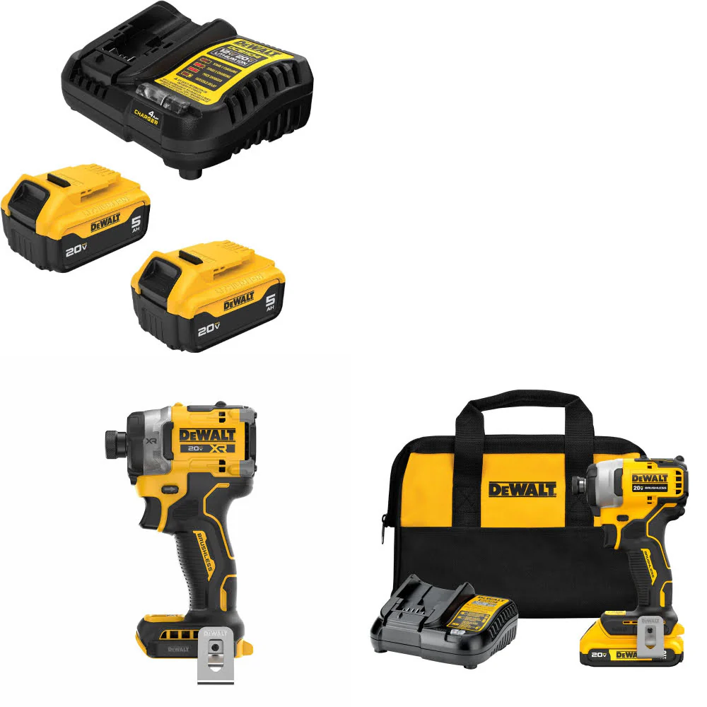 DeWalt DCB205-2C 20V Starter Kit W/ DCF860B Impact Driver & Impact Driver Kit - Mactool Shop