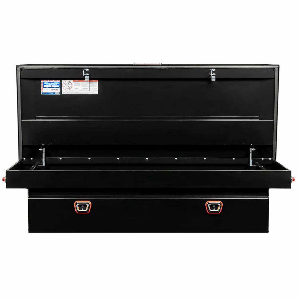Weather Guard 116-5-03 Model 116-5-03 Saddle Box, Steel, Full Extra Wide, Gloss Black, 14.5 Cu. Ft. - Mactool Shop