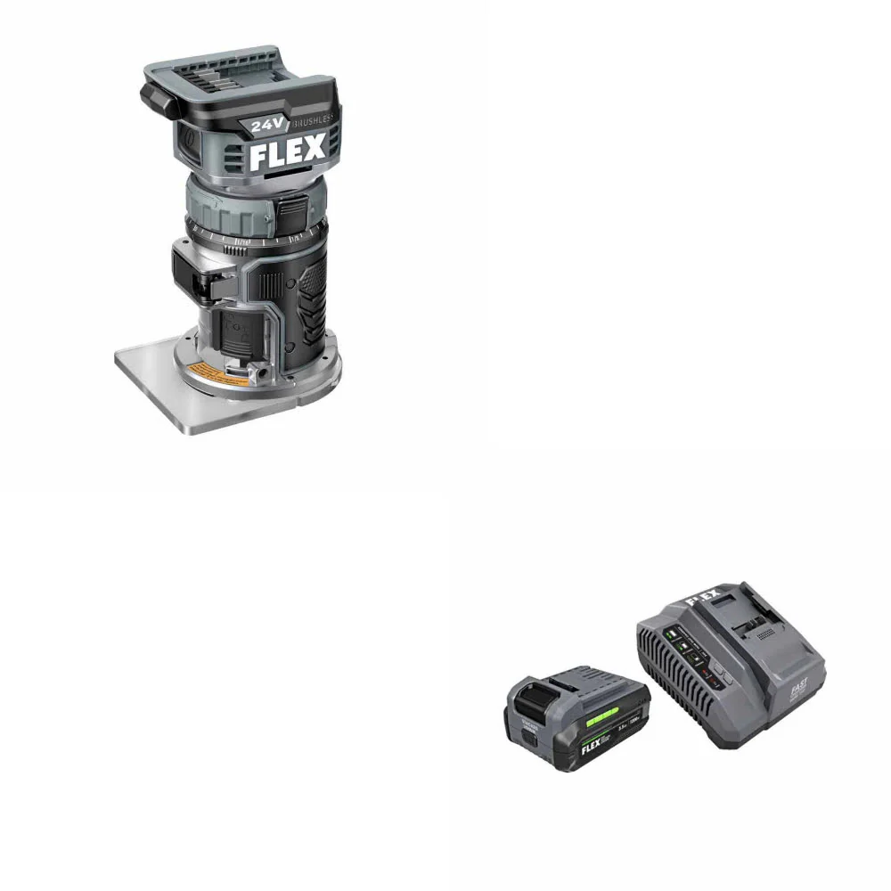 Flex FX4221-Z Compact Router - Bare Tool W/ FREE FX0411-1F 3.5Ah Starter Kit - Mactool Shop