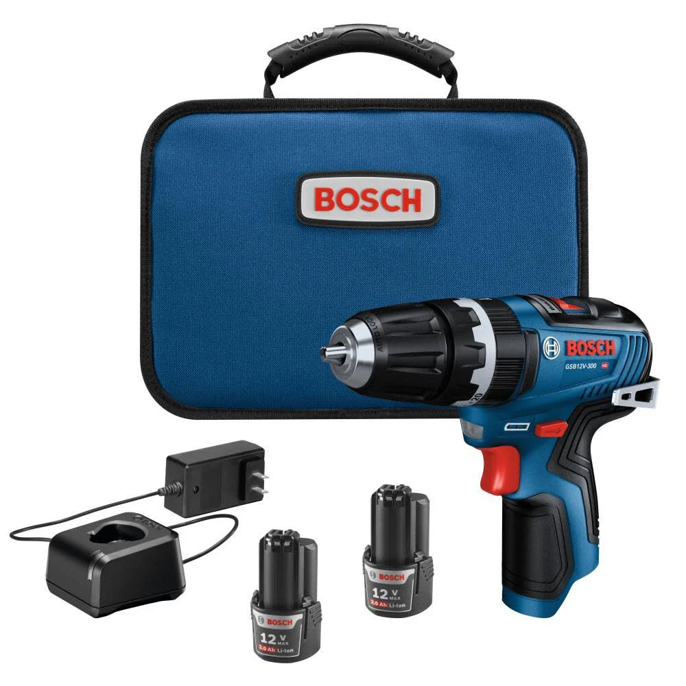Bosch GSB12V-300B22 12V Max Brushless 3/8 In. Hammer Drill/Driver Kit with (2) 2.0 Ah Batteries - Mactool Shop