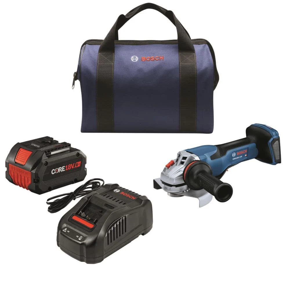 Bosch GWS18V-13PB14 PROFACTOR 18V 5 – 6 In. Angle Grinder with Paddle Switch with (1) CORE18V 8 Ah High Power Battery - Mactool Shop