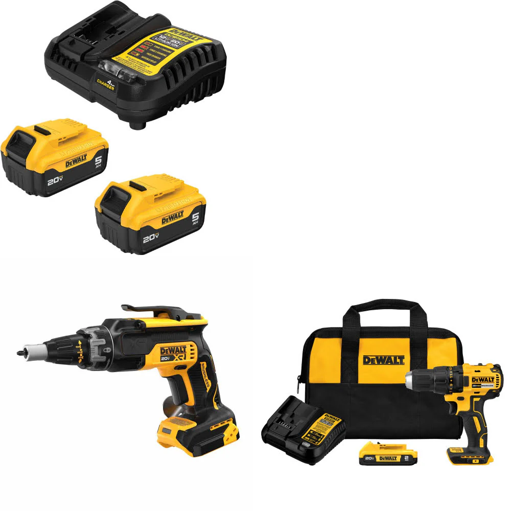 DeWalt DCB205-2C 20V Max Starter Kit W/ DCF630B 20V Screwgun & Drill/Driver Kit - Mactool Shop
