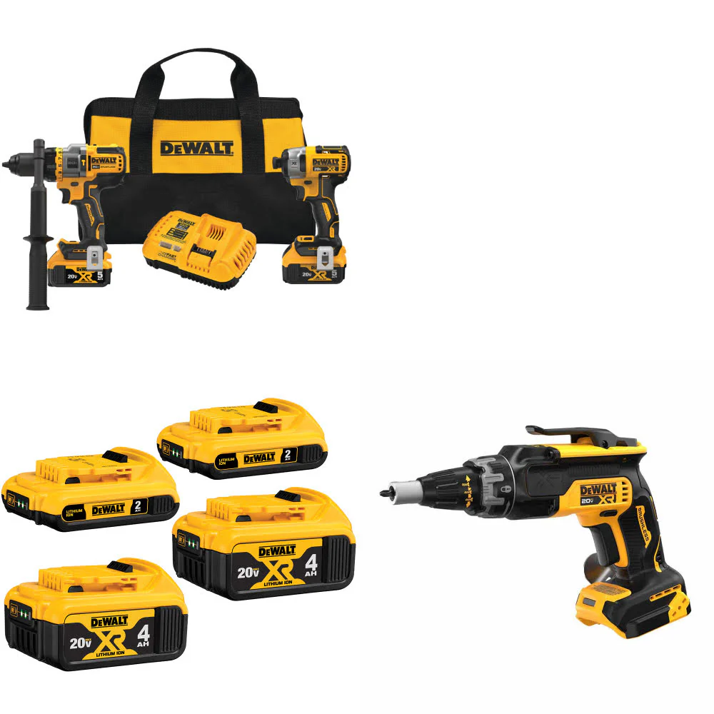 DeWalt DCK2100P2 20V 2-Tool Combo Kit W/ DCB324-4 Battery-4Pk & FREE Screwgun - Mactool Shop