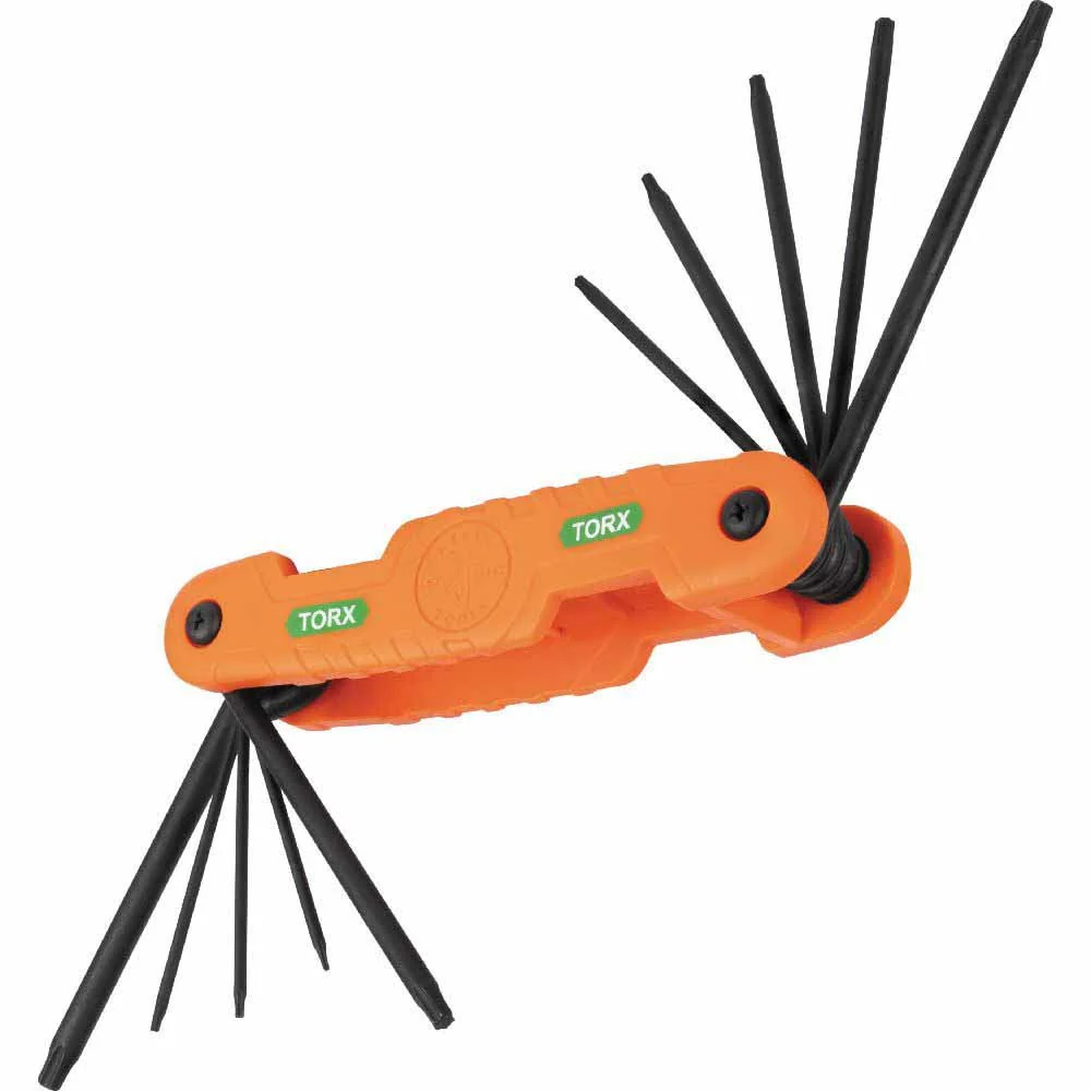 Klein 70550T Pro Folding Hex Key Set, 10-Key, TORX Sizes - Mactool Shop