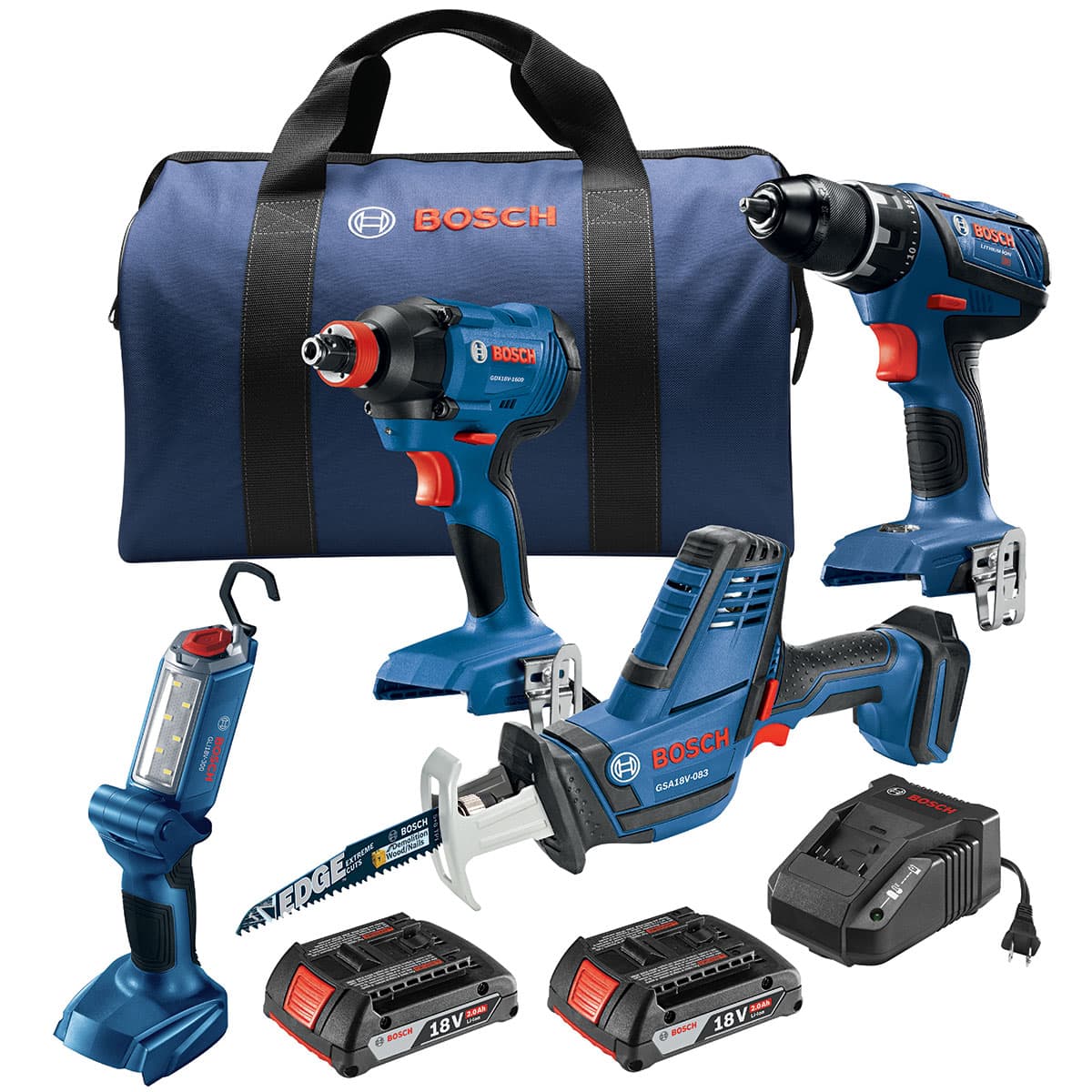 Bosch GXL18V-496B22 18V Cordless Drilling and Driving Pro Four-Tool Combo Kit - Mactool Shop