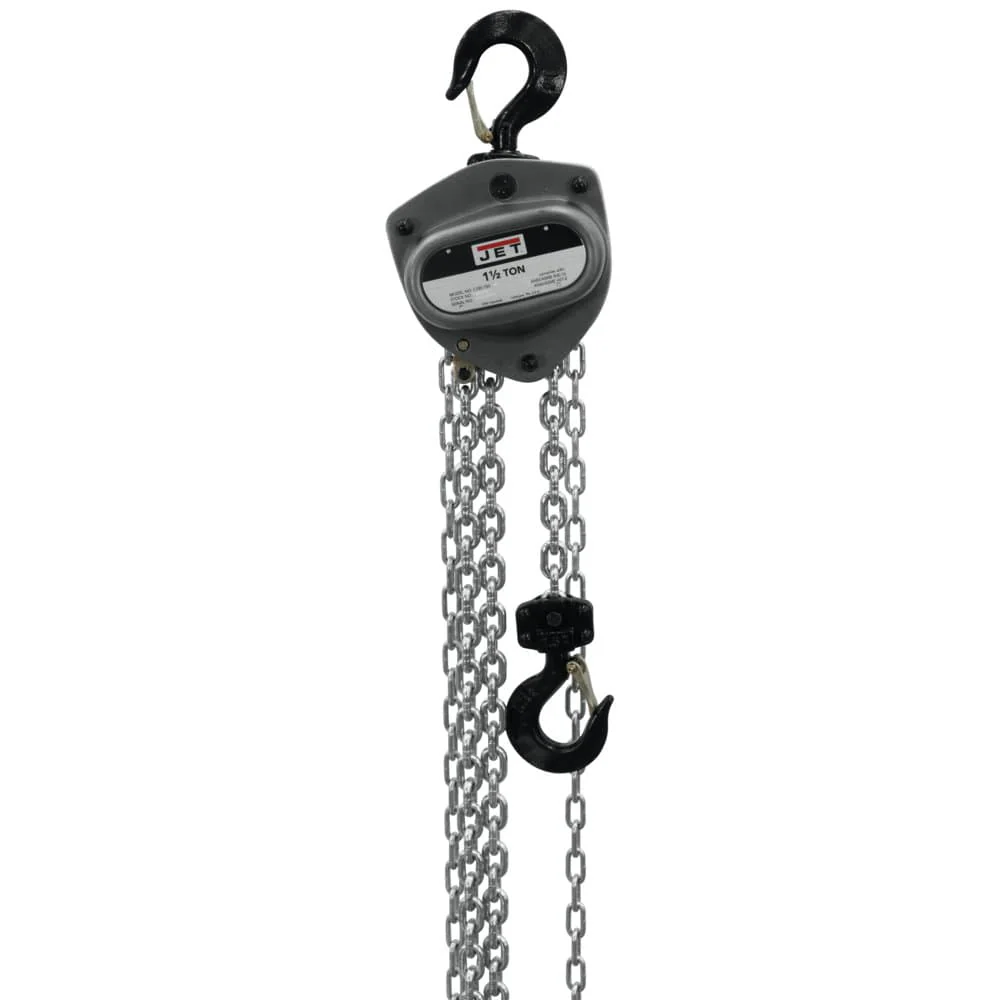 Jet JT9-201115 L-100-150WO-15 1.5-Ton Hand Chain Hoist 15' Lift, Overload Protection - Mactool Shop