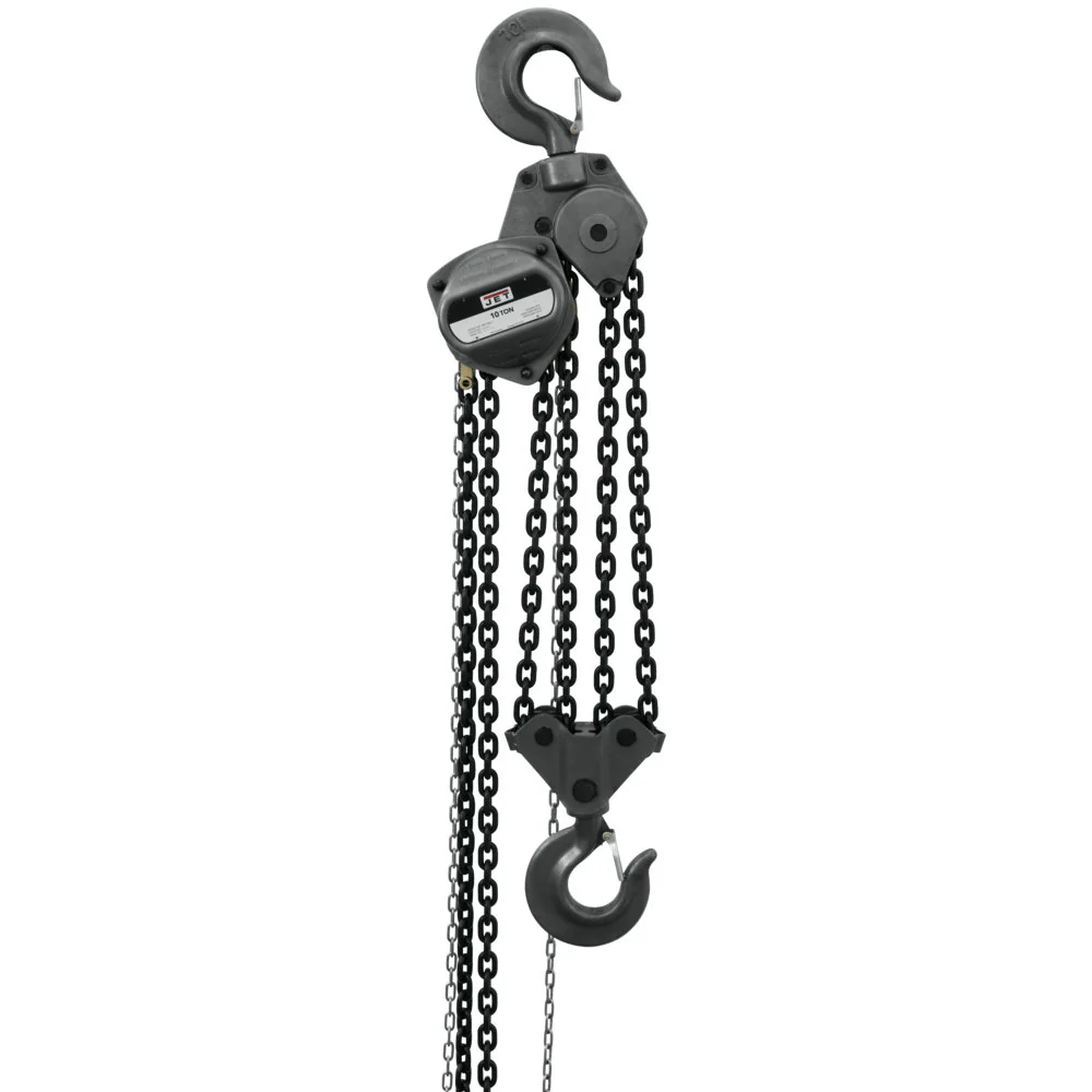 Jet JT9-101961 S90-1000-15, 10-Ton Hand Chain Hoist With 15' Lift - Mactool Shop