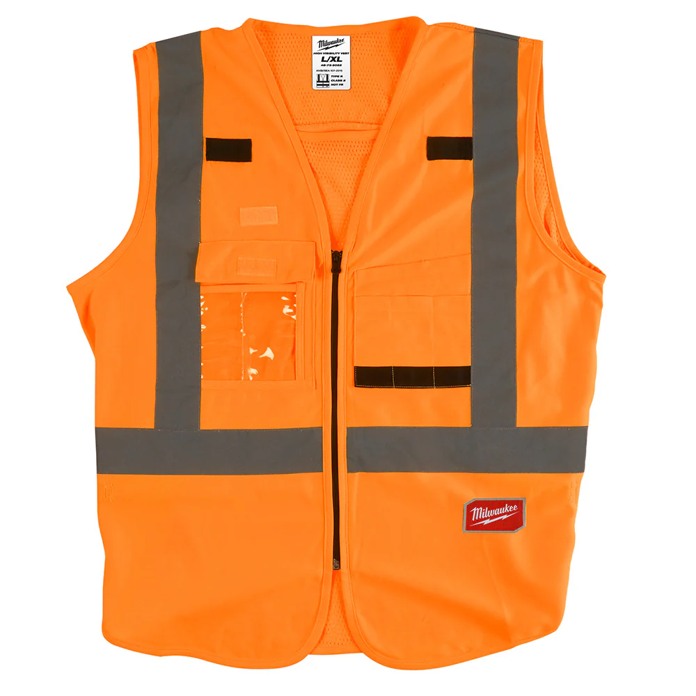 Milwaukee 48-73-5032 High Visibility Orange Safety Vest - L/XL - Mactool Shop