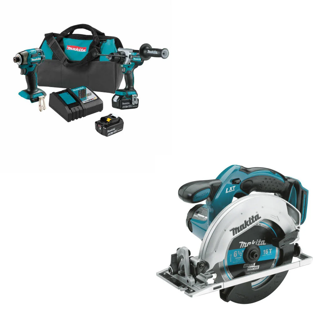 Makita XT297T 18V LXT Li-Ion 2 Pc. Combo Kit W/ FREE XSS02Z 18V LXT Circ Saw - Mactool Shop