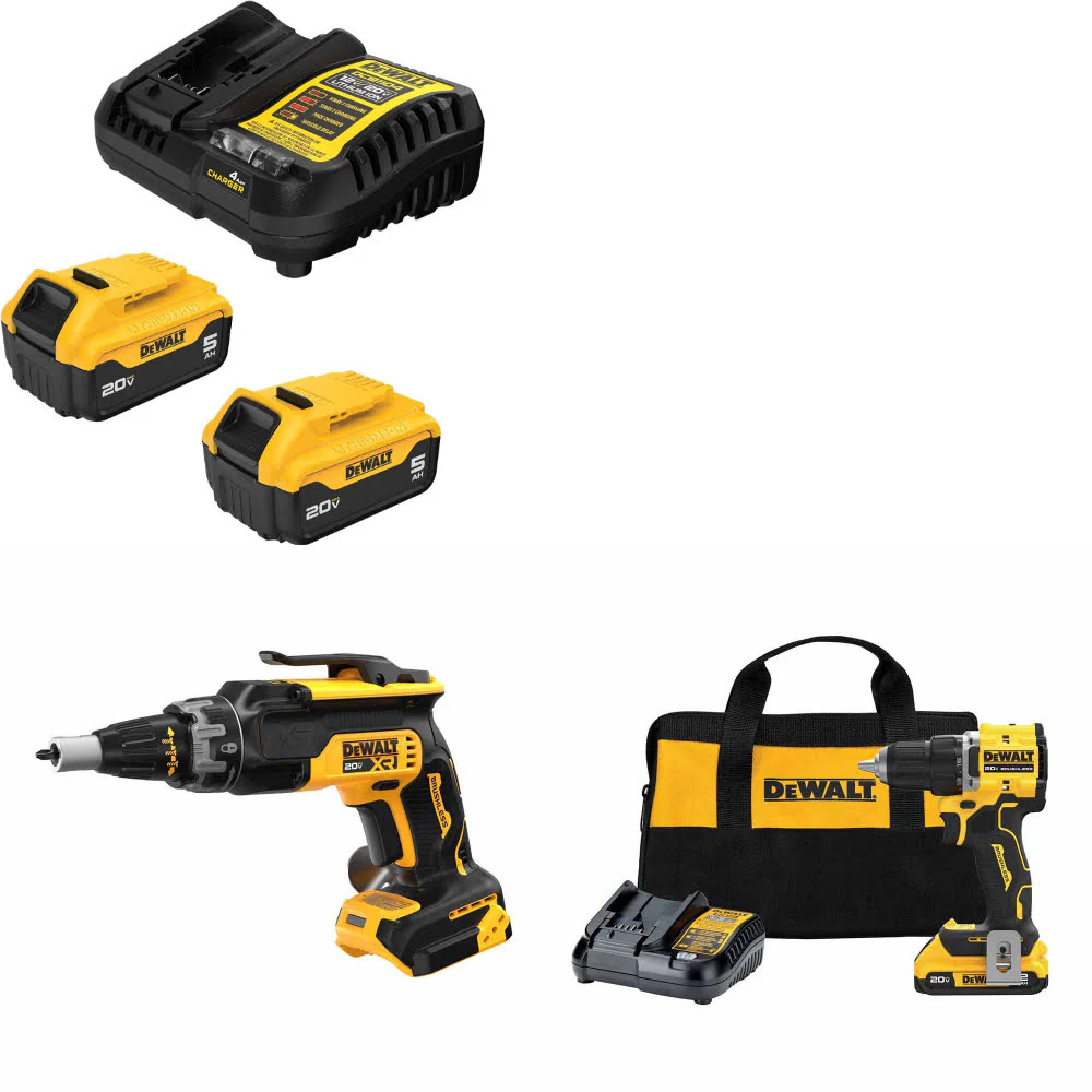 DeWalt DCB205-2C 20V Max Starter Kit W/ DCF630B 20V Screwgun & Drill/Driver Kit - Mactool Shop