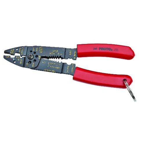 Proto J299-TT Tether-Ready Wire Stripper/Crimper Pliers - 8-1/2