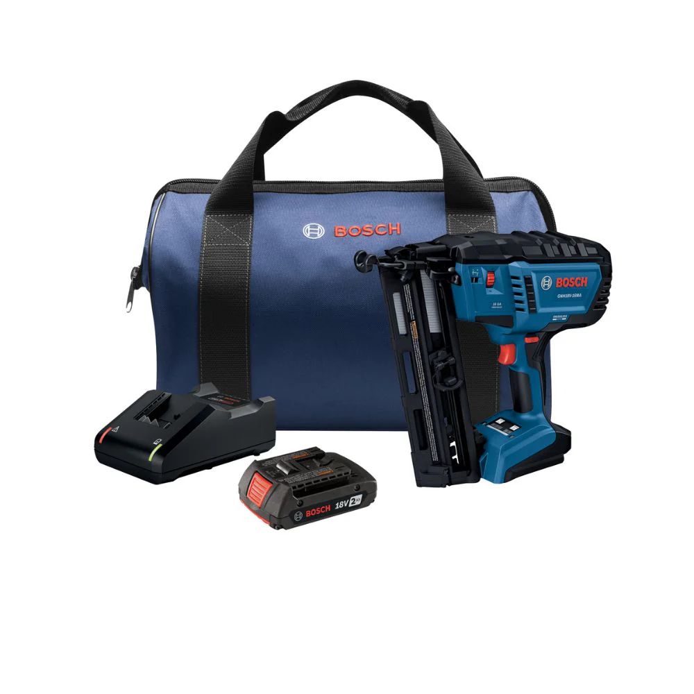 Bosch GNH18V-16MAB12 18V Brushless 16-Gauge Angled Finish Nailer Kit with (1) 2 Ah Standard Power Battery - Mactool Shop