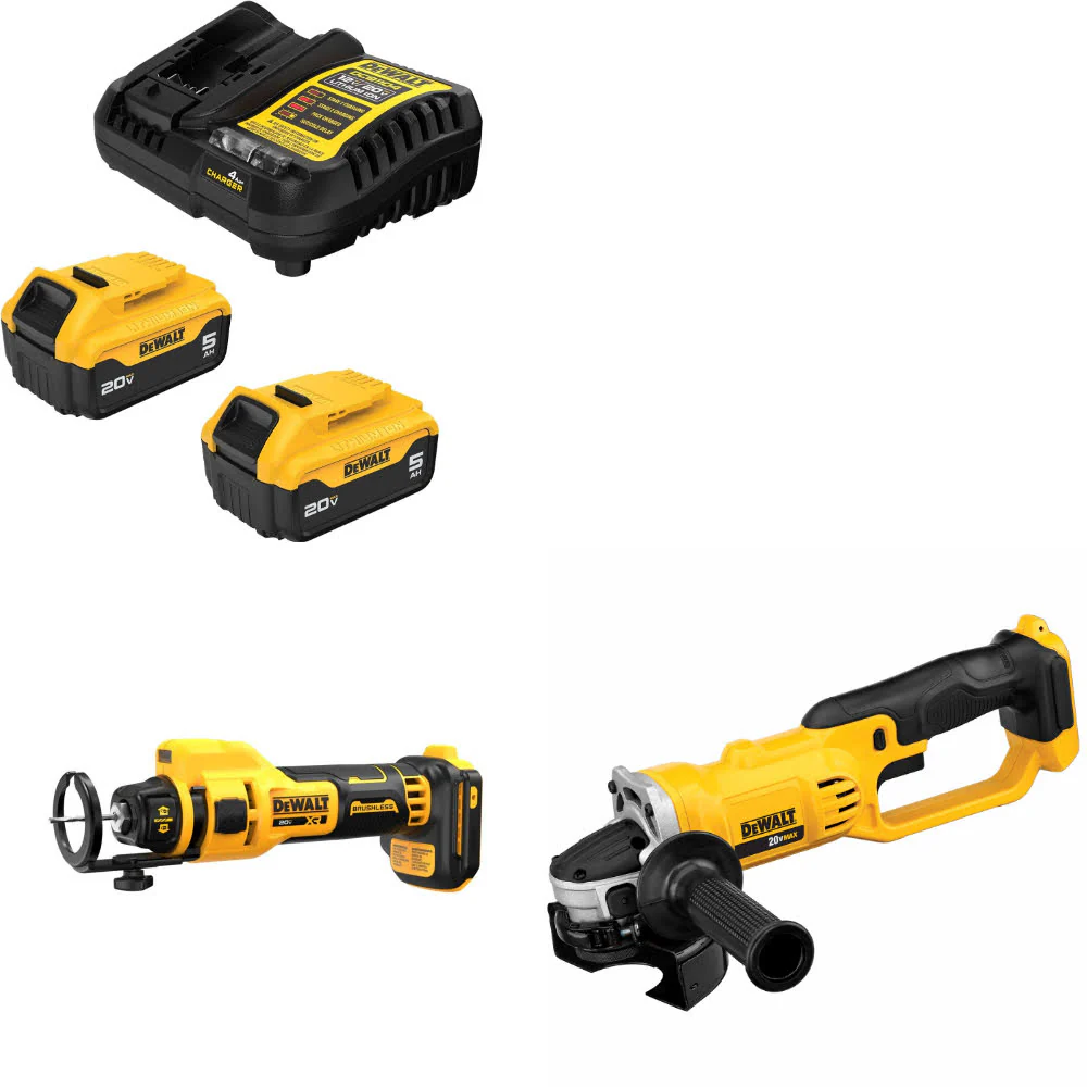 DeWalt DCB205-2C 20V Max Starter Kit W/ DCE555B 20V Cut-Out Tool & Cut-Off Tool - Mactool Shop