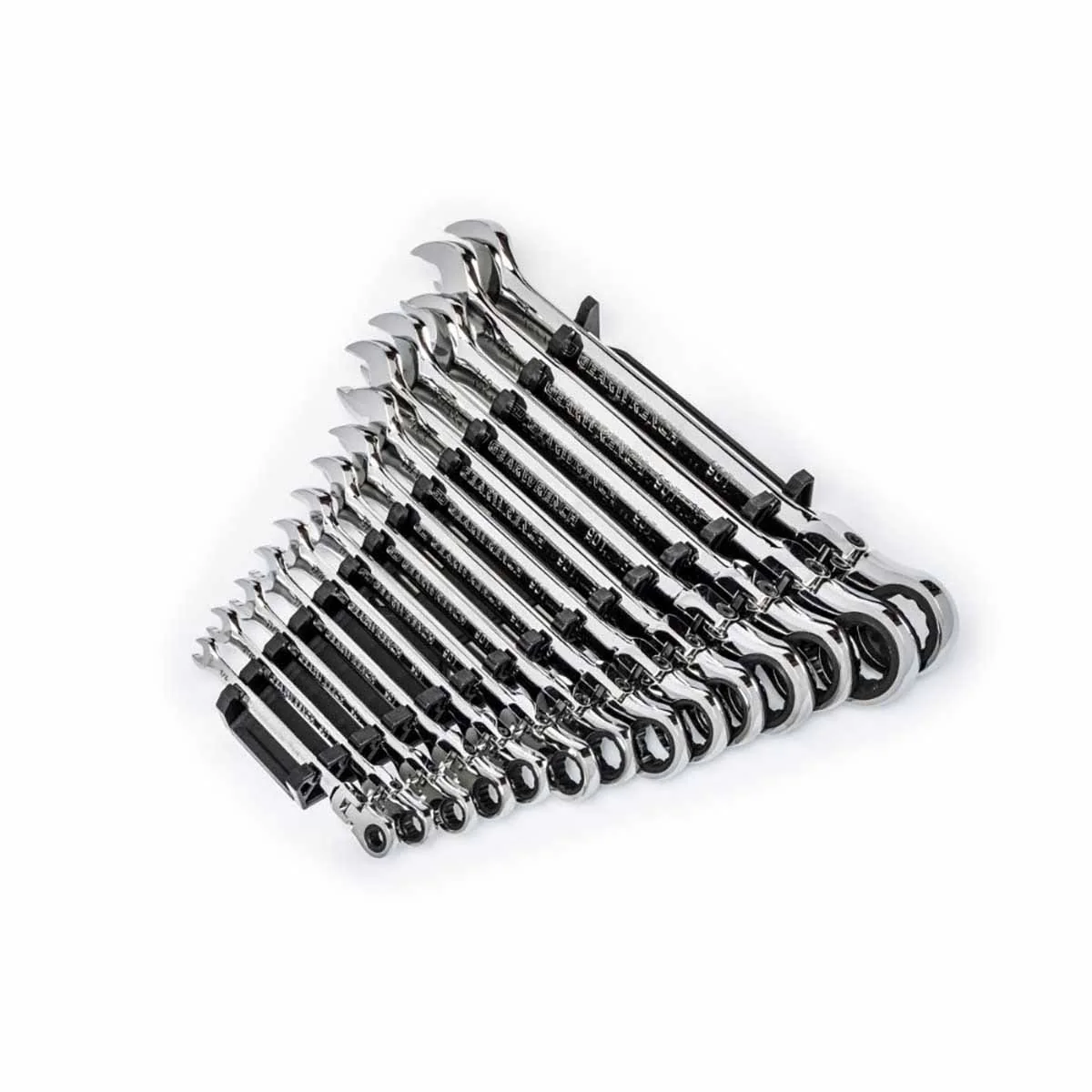 GearWrench 86759 14 Pc. 90-Tooth 12 Point Flex Head Ratcheting Combination SAE Wrench Set - Mactool Shop