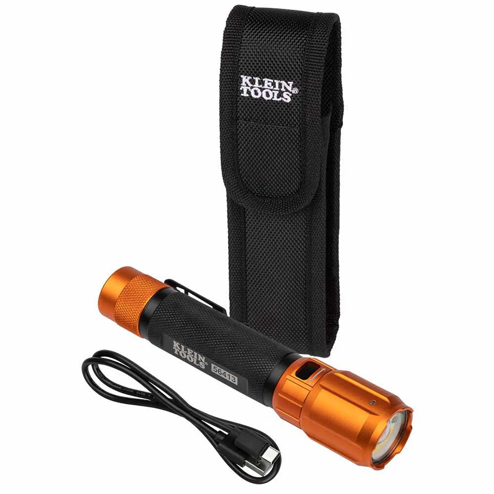 Klein 56413 Rechargeable 2-Color LED Flashlight w/ Holster - Mactool Shop